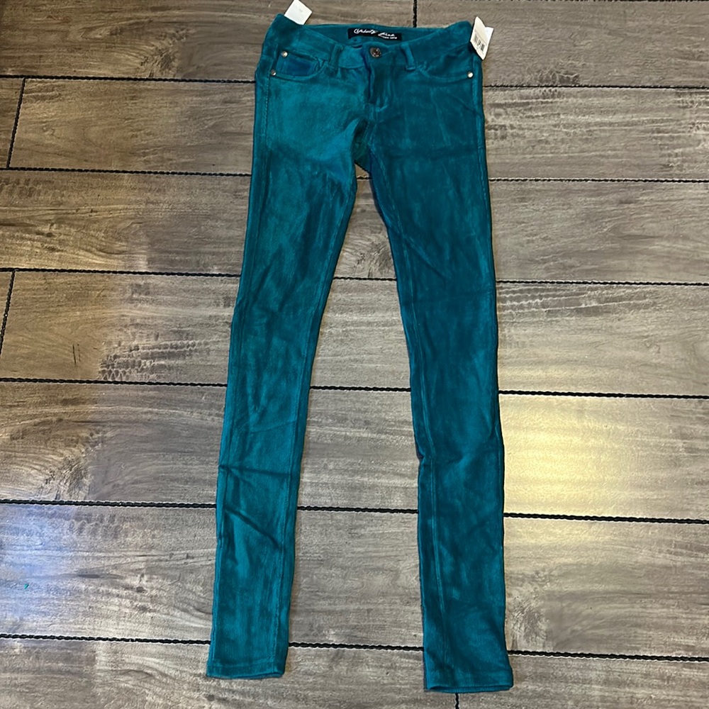 Celebrity Pink- Teal Green Corduroy Jeans/Jeggings New With Tags Vintage